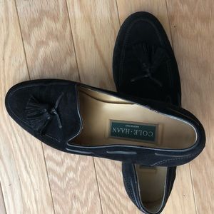Black Suede Cole Haan Tassels loafers